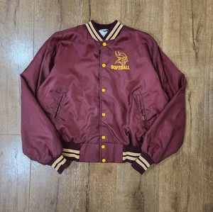 Vintage made in the USA unisex maroon and gold snap jacket size large gorpcore